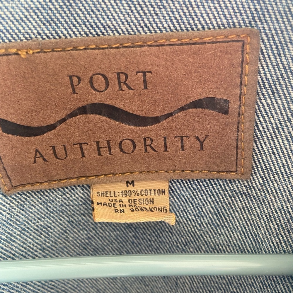 Vintage embroidered Wells Fargo port authority heavyweight denim jacket - Picture 3 of 4